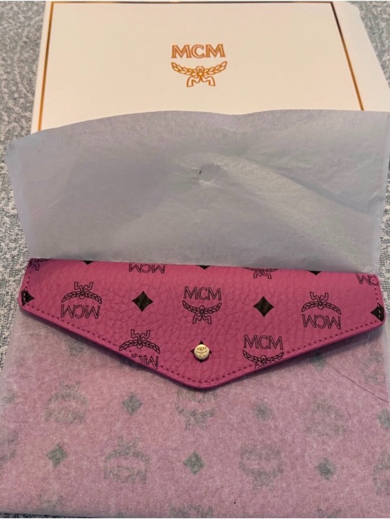 MCM Handbags - NIB MCM Pink Visetos Monogram Envelope Clutch Pouch VIP Gift